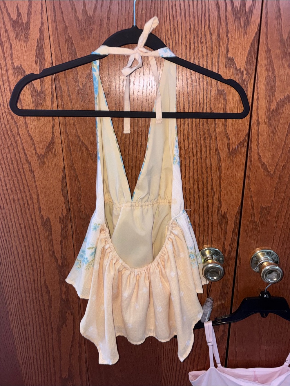 Floral Halter Peplum Top Altard State - Picture 2 of 3